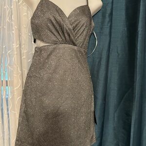 Sparkling Gray Spaghetti strap Dress